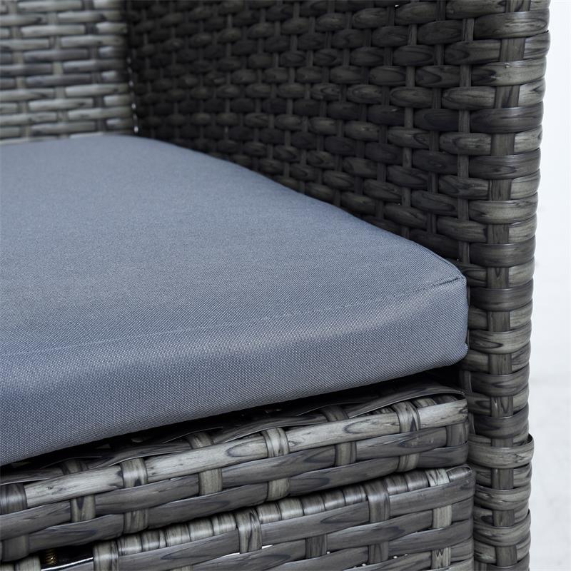 Polyrattan Gartenbank – 2-Sitzer Sitzbank mit Sitzkissen, verschiedene Farben, wetterfest