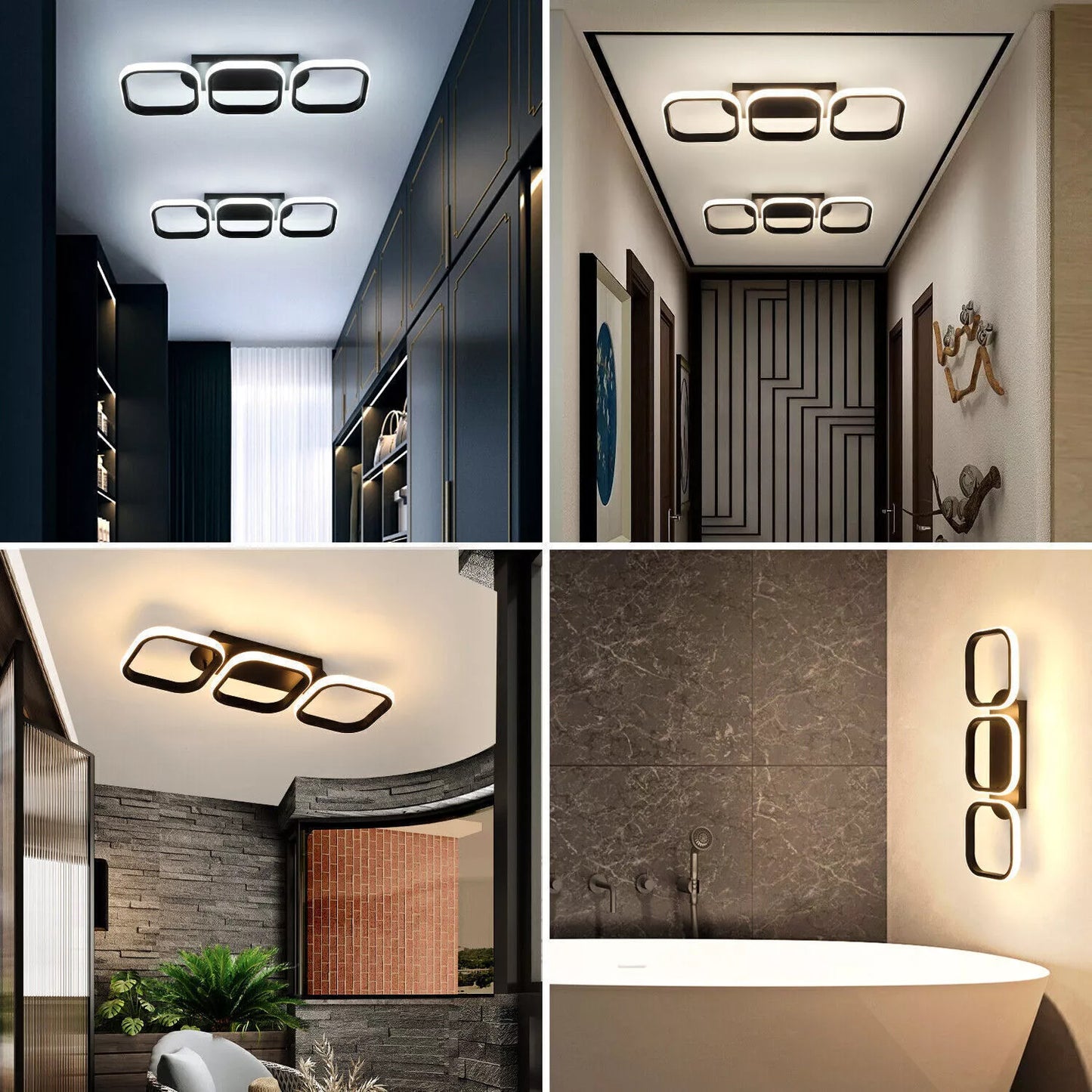 3-Farbige Dimmbar LED Deckenleuchte – Moderne Decken-Lampe für Wohnzimmer, Flur, Küche und Eingangsbereich