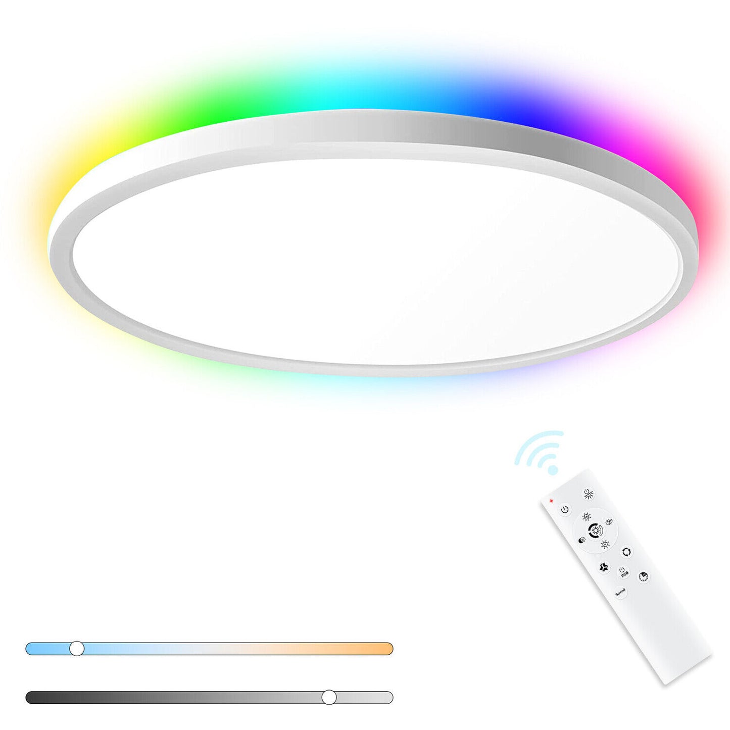 RGB LED Deckenlampe 28W – Dimmbar mit Fernbedienung, Farbwechsel & Nachtlichtfunktion