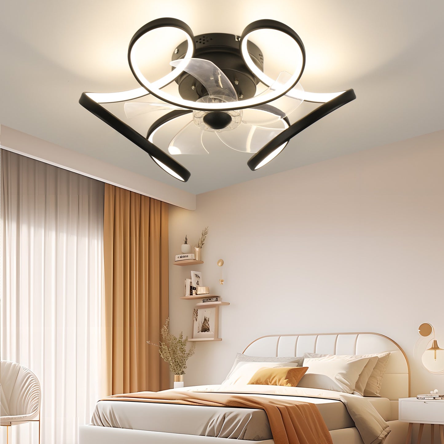 Leiser LED Deckenventilator mit Fernbedienung – 6 Geschwindigkeiten, Rücklauf & Lichtfunktion