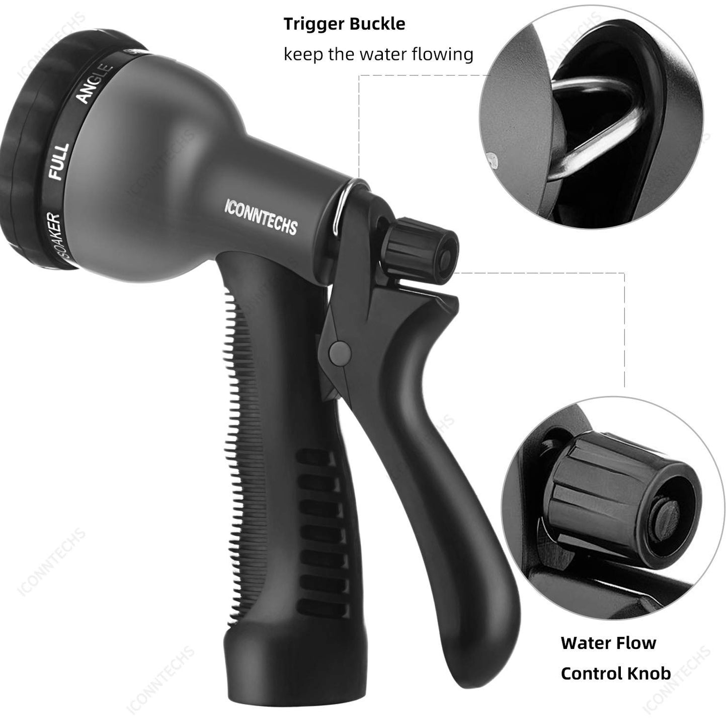 Flexibler Gartenschlauch – Dehnbar 7,5–45m, mit 8-fach Multifunktionsbrause