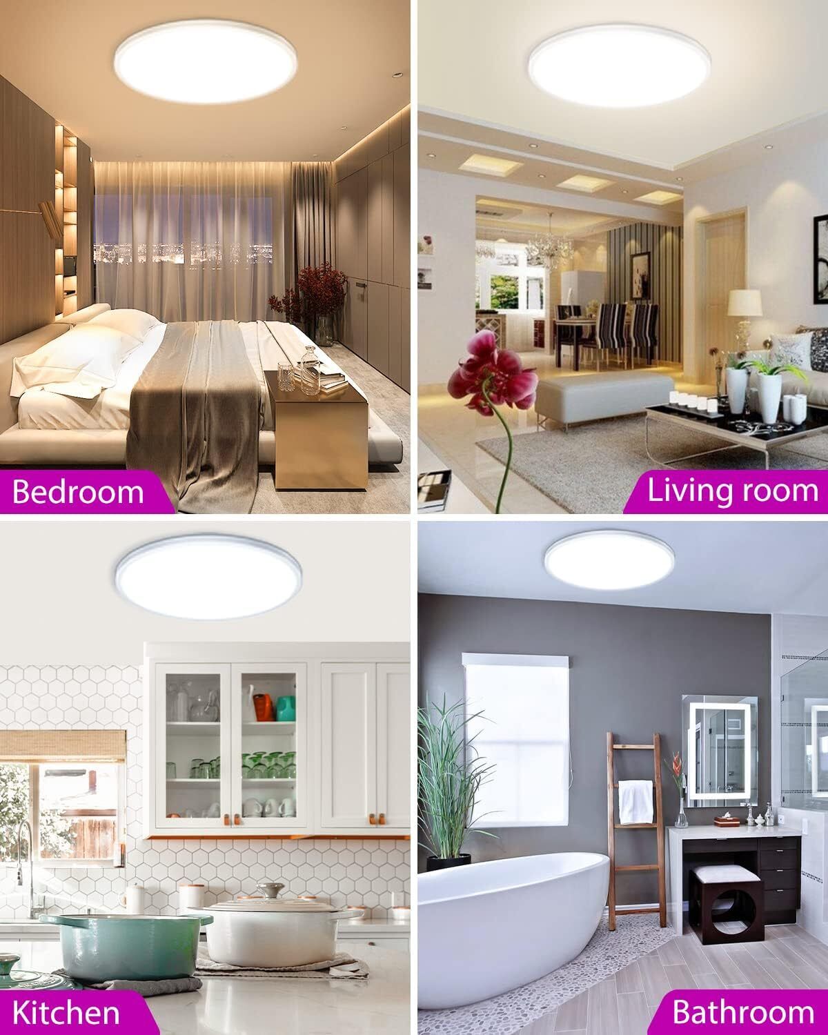 RGB LED Deckenlampe 28W – Dimmbar mit Fernbedienung, Farbwechsel & Nachtlichtfunktion