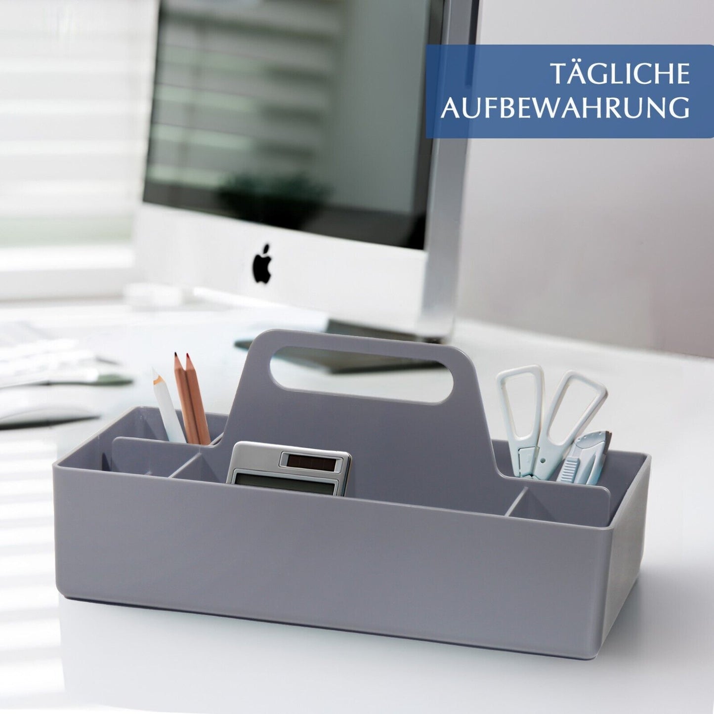 Korb Organizer mit Griff,Kunststoffkorb, Reinigungskorb,Bastelkorb,Schreibtischk