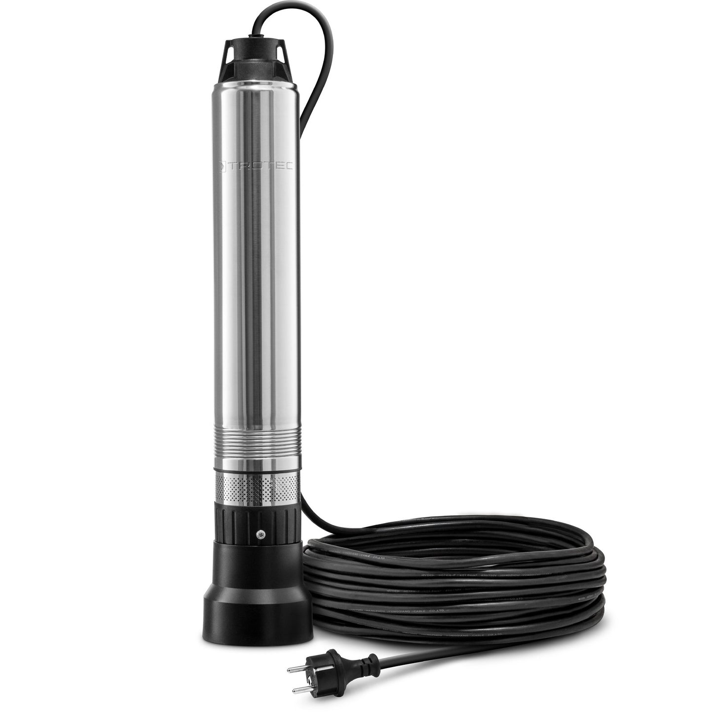 TROTEC Tiefbrunnenpumpe TDP 370 E – Edelstahl Brunnenpumpe 700 W, Garten- & Hauswasserpumpe