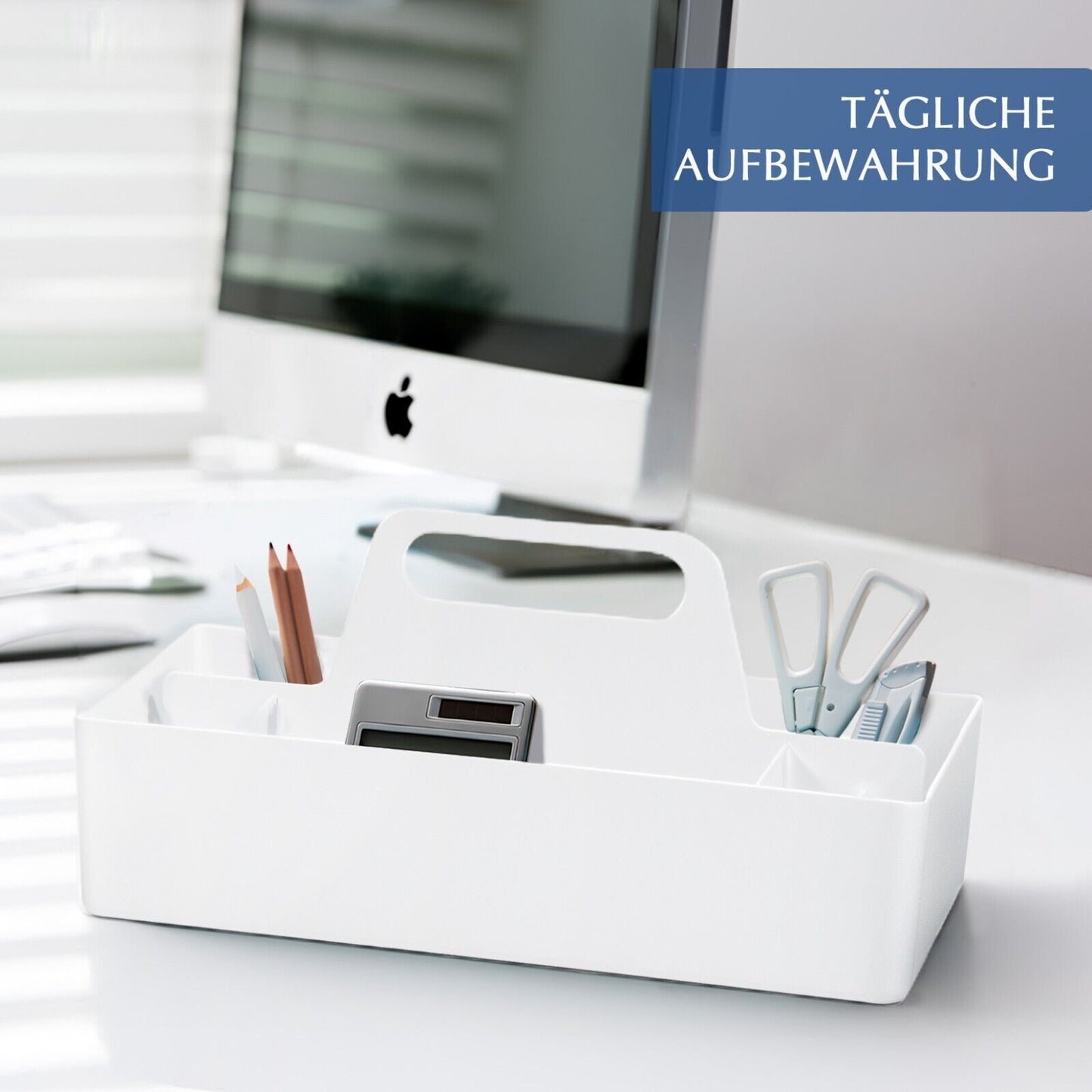 Korb Organizer mit Griff,Kunststoffkorb, Reinigungskorb,Bastelkorb,Schreibtischk