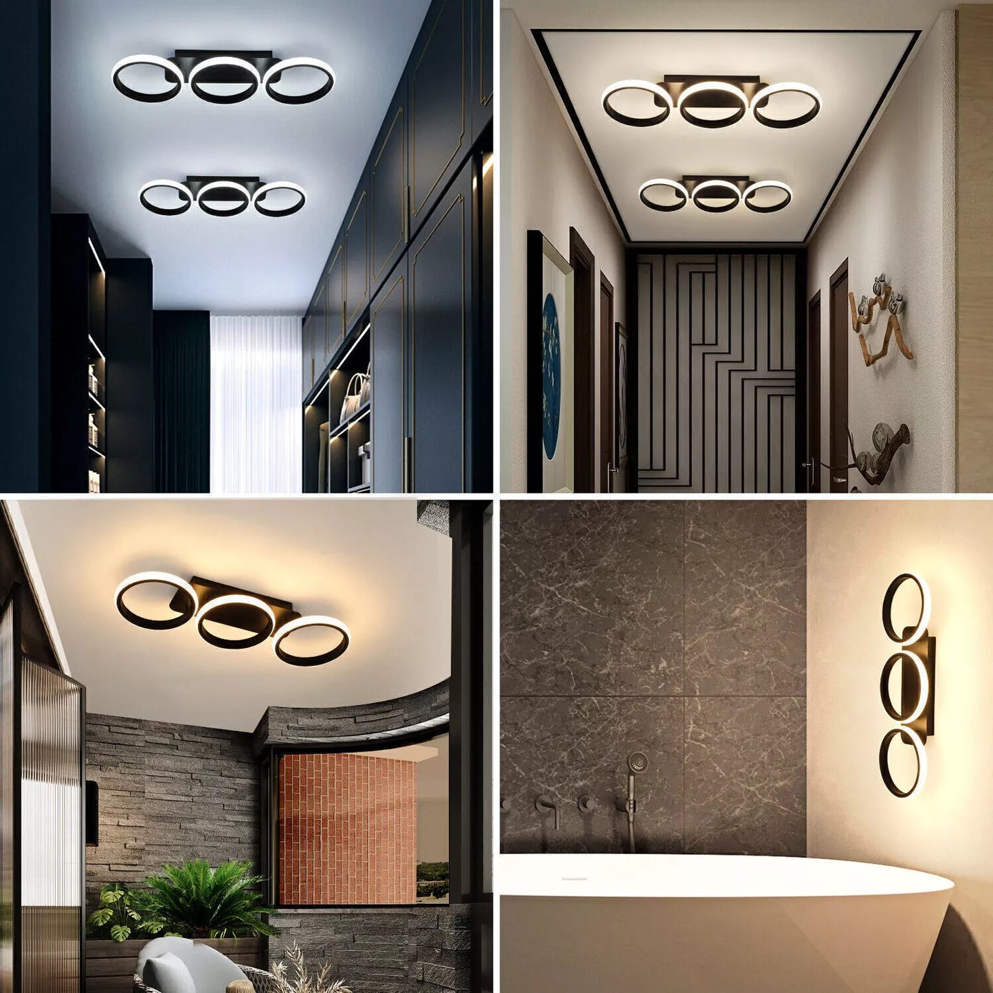 3-Farbige Dimmbar LED Deckenleuchte – Moderne Decken-Lampe für Wohnzimmer, Flur, Küche und Eingangsbereich
