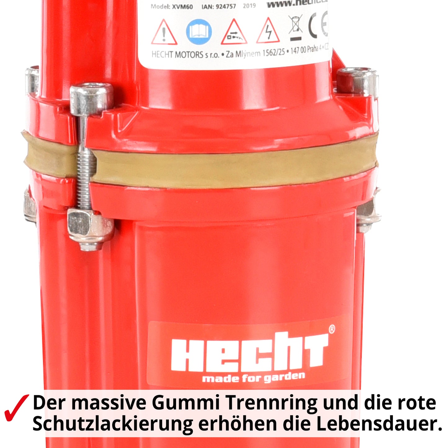 HECHT Membranpumpe 260 W – 1320 l/h, 230V – Wasserpumpe für Keller, Garten, Brunnen & Teich