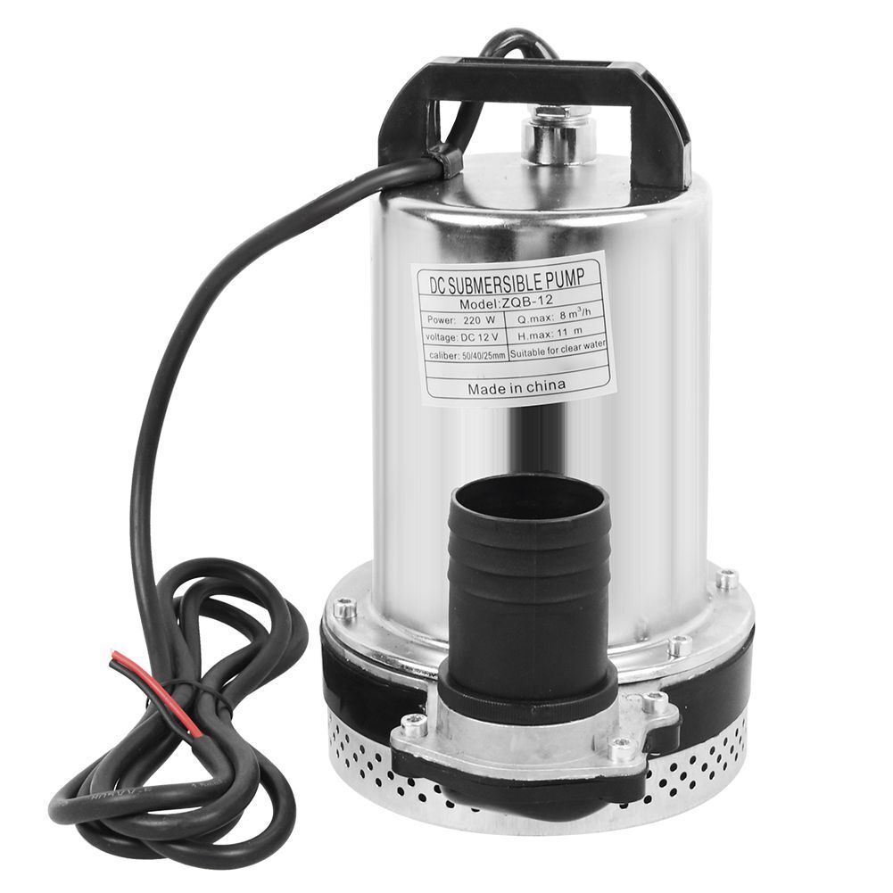 12V DC Tauchpumpe aus Edelstahl – Schmutzwasserpumpe / Garten- & Brunnenpumpe, 8000 l/h