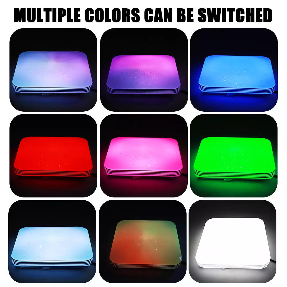 RGB LED Deckenlampe Dimmbar mit Fernbedienung – Moderne Wohnzimmerleuchte für 10–30 m²