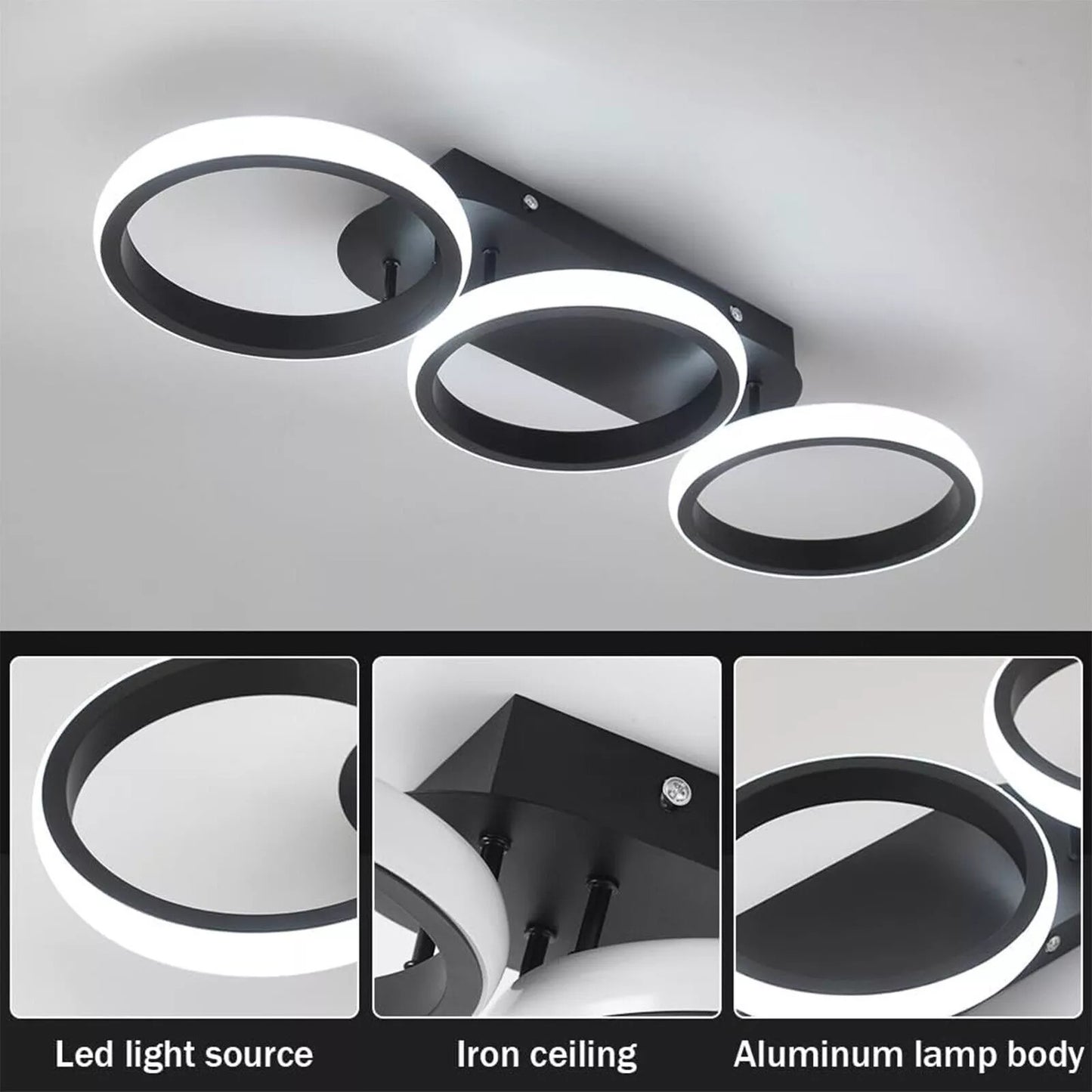 3-Farbige Dimmbar LED Deckenleuchte – Moderne Decken-Lampe für Wohnzimmer, Flur, Küche und Eingangsbereich