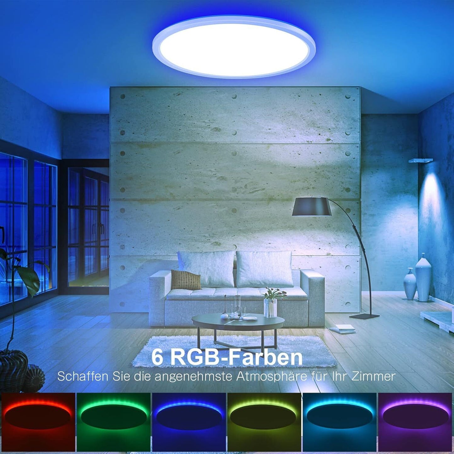 RGB LED Deckenlampe 28W – Dimmbar mit Fernbedienung, Farbwechsel & Nachtlichtfunktion