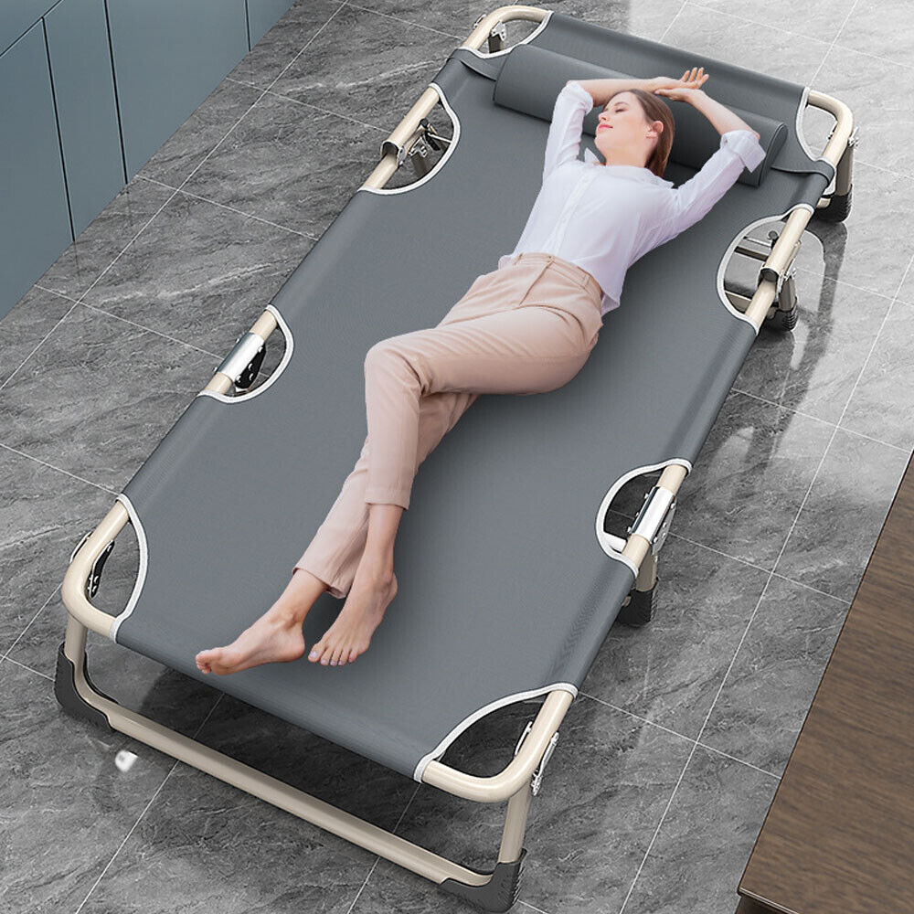 200 kg Campingbett & Sonnenliege – klappbar, XXL Gästebett, Feldbett für Garten & Reisen