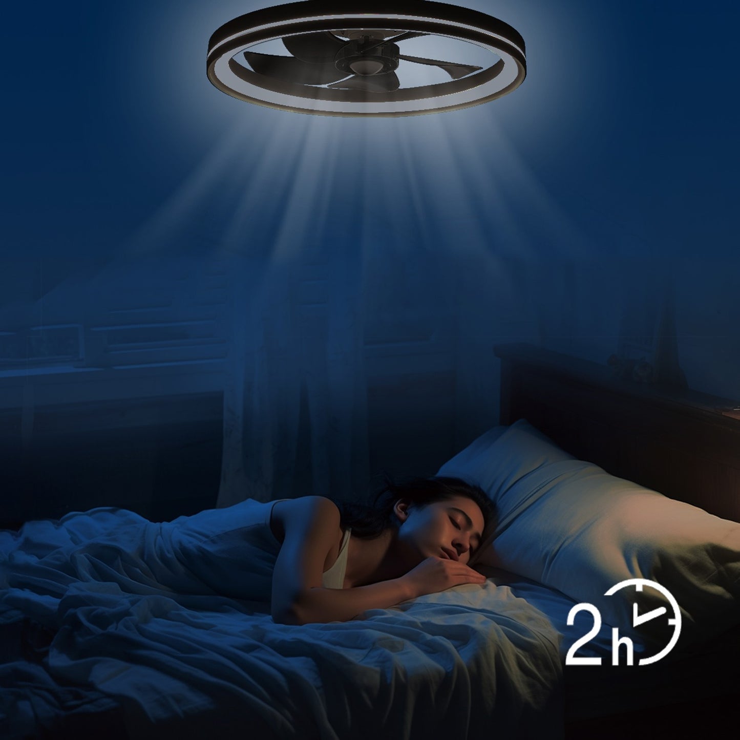 LED Deckenventilator mit Beleuchtung & Fernbedienung – Flach, Leise, Dimmbar, 6 Stufen