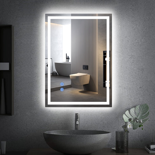LED Badezimmerspiegel mit Touch, Beschlagfrei, 3 Lichtfarben, Dimmbar – Moderner Wandspiegel