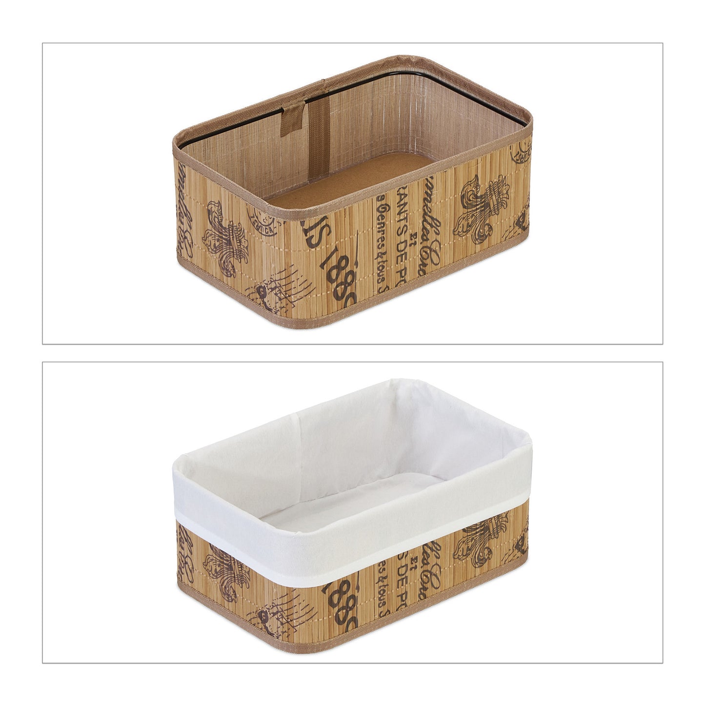 Aufbewahrungskorb 3er Set aus Bambus – Organizer Körbe für Bad, Wickeltisch & Haushalt