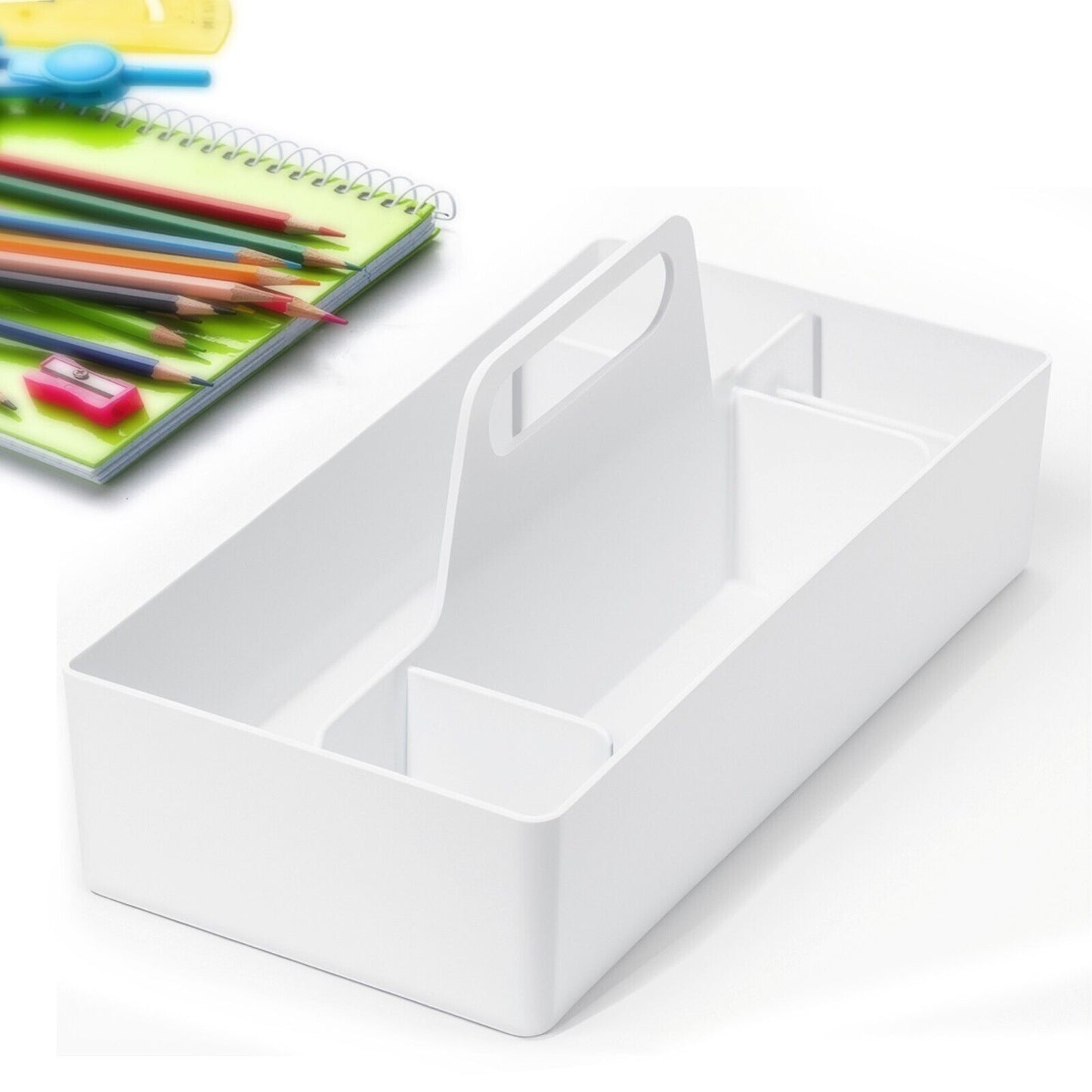 Korb Organizer mit Griff,Kunststoffkorb, Reinigungskorb,Bastelkorb,Schreibtischk