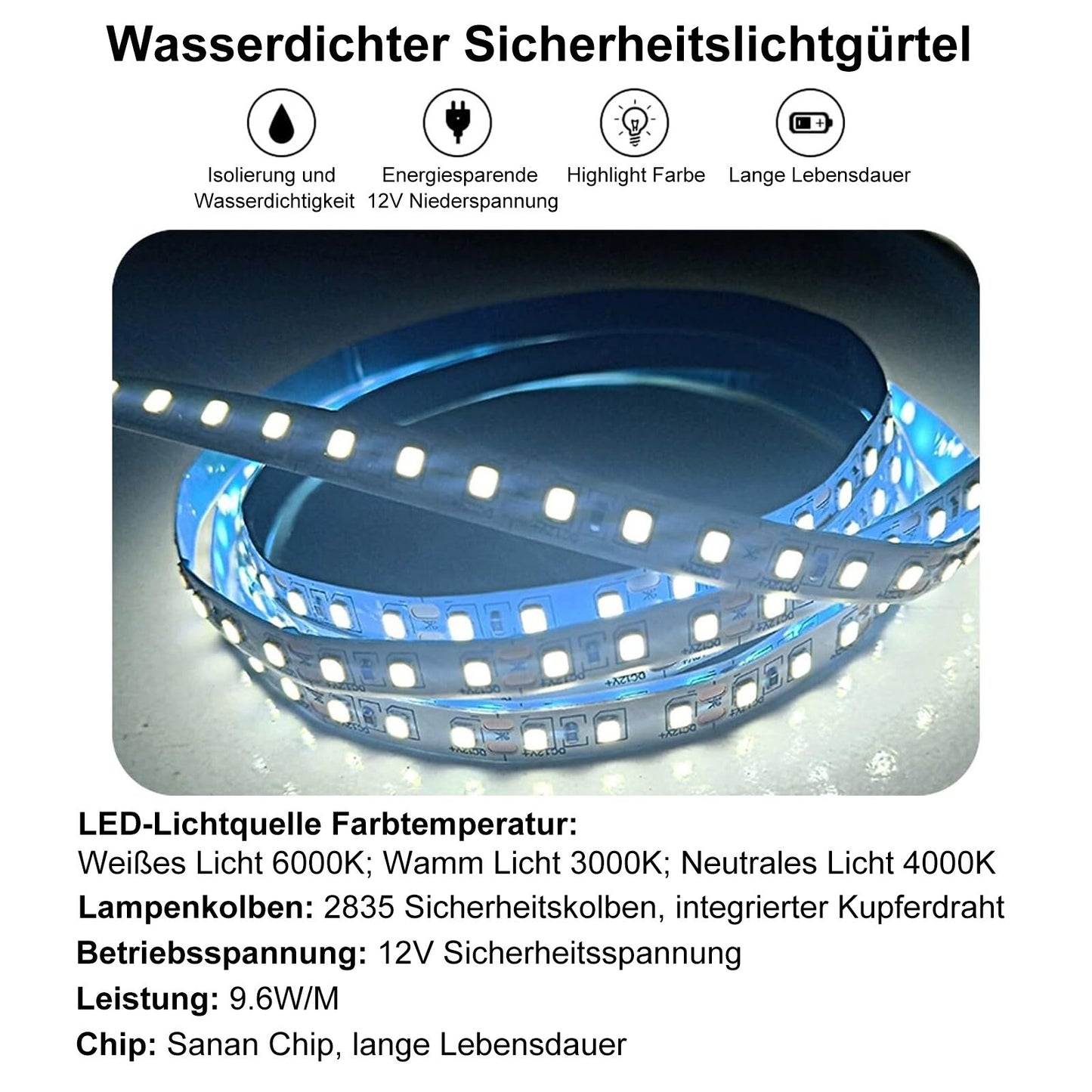 LED Dimmbarer Badspiegel mit Uhr, Touch-Bedienung & Beschlagfrei – Beleuchteter Wandspiegel