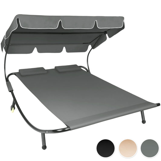 Doppelliege mit Sonnendach – Gartenliege & Relaxliege für 2 Personen, wetterfest