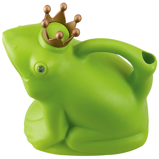 Gießkanne „Froschkönig“ – Grün, 2L, mit Goldkrone, Kunststoff
