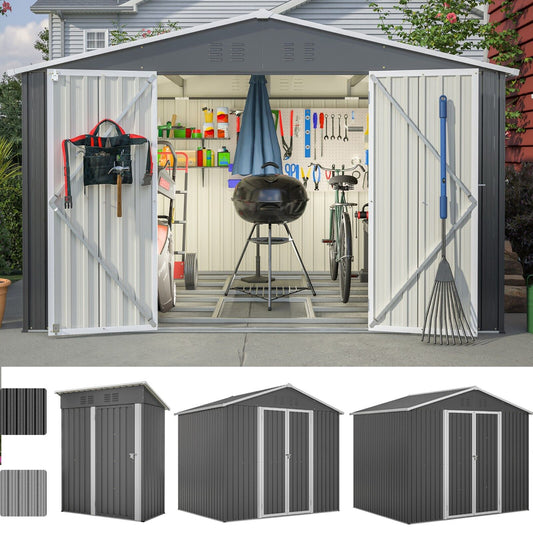 XXXL Metall-Geräteschuppen – Gartenhaus mit Satteldach, verzinkt & lackiert, versch. Größen