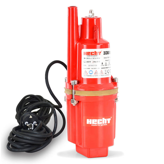 HECHT Membranpumpe 260 W – 1320 l/h, 230V – Wasserpumpe für Keller, Garten, Brunnen & Teich