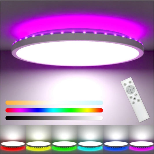 RGB LED Deckenlampe 28W – Dimmbar mit Fernbedienung, Farbwechsel & Nachtlichtfunktion