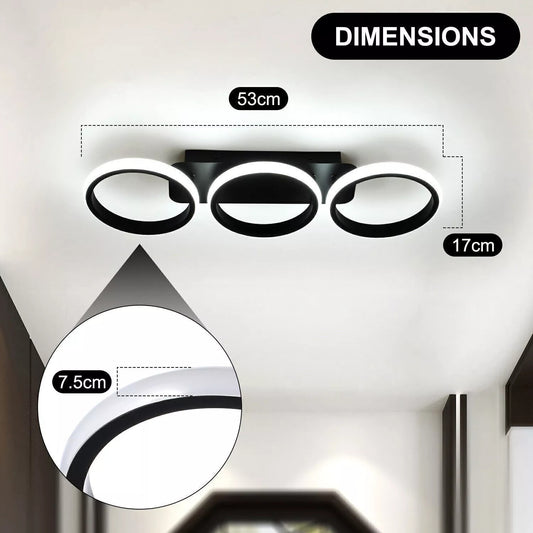 3-Farbige Dimmbar LED Deckenleuchte – Moderne Decken-Lampe für Wohnzimmer, Flur, Küche und Eingangsbereich