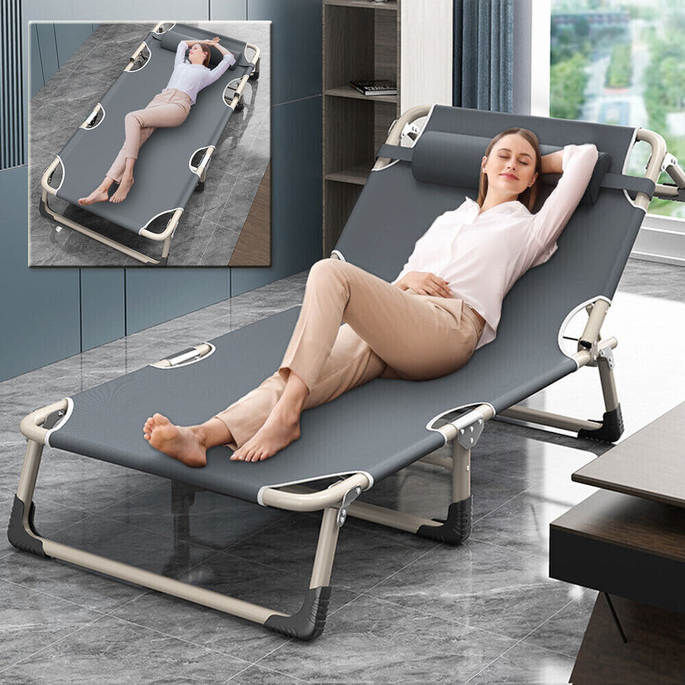 200 kg Campingbett & Sonnenliege – klappbar, XXL Gästebett, Feldbett für Garten & Reisen
