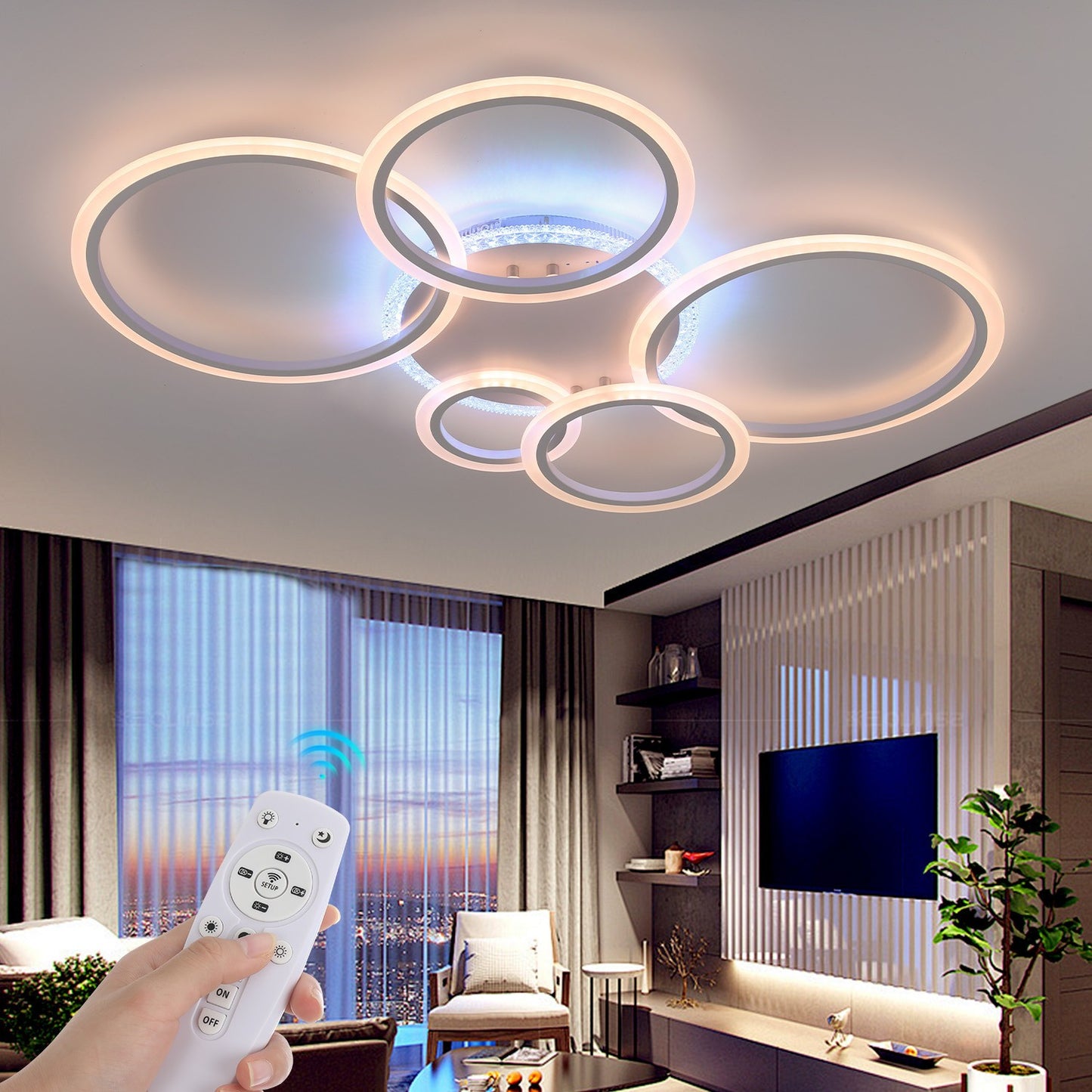 RGB LED Deckenleuchte mit Bluetooth Lautsprecher & Fernbedienung – Dimmbar, Farbwechsel, Musikfunktion