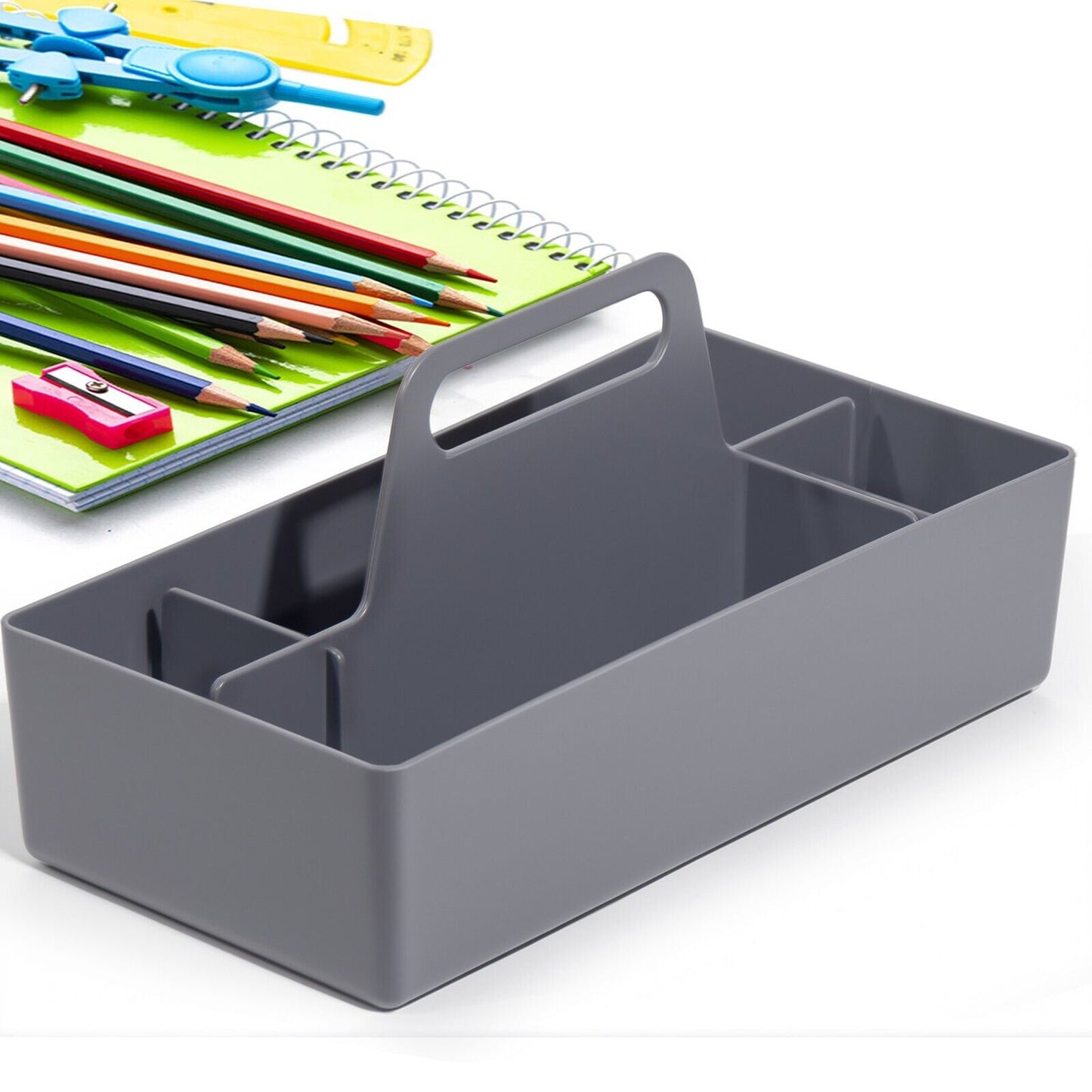 Korb Organizer mit Griff,Kunststoffkorb, Reinigungskorb,Bastelkorb,Schreibtischk
