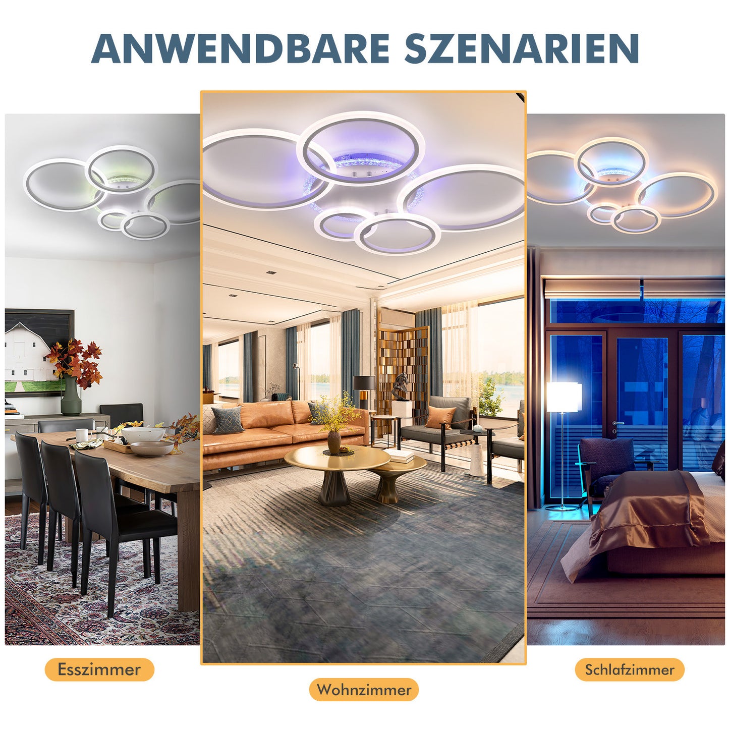 RGB LED Deckenleuchte mit Bluetooth Lautsprecher & Fernbedienung – Dimmbar, Farbwechsel, Musikfunktion