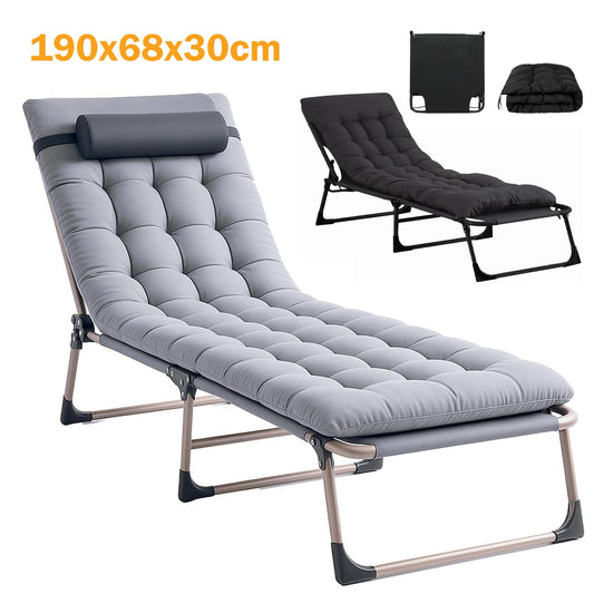 200 kg Campingbett & Sonnenliege – klappbar, XXL Gästebett, Feldbett für Garten & Reisen