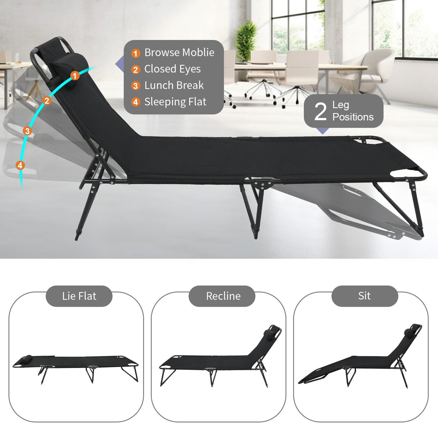 200 kg Campingbett & Sonnenliege – klappbar, XXL Gästebett, Feldbett für Garten & Reisen