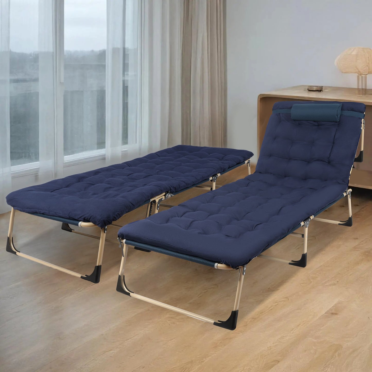 200 kg Campingbett & Sonnenliege – klappbar, XXL Gästebett, Feldbett für Garten & Reisen