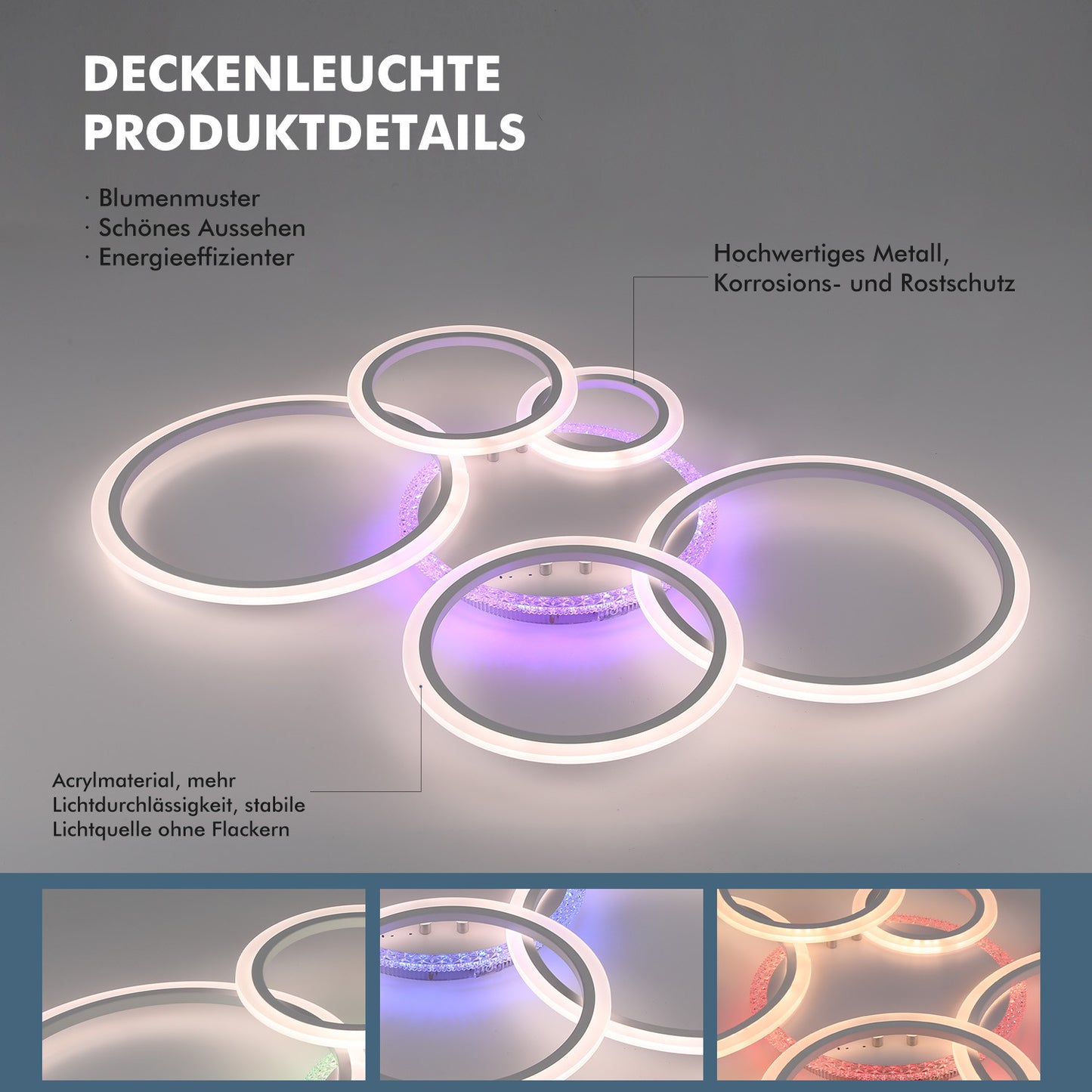 RGB LED Deckenleuchte mit Bluetooth Lautsprecher & Fernbedienung – Dimmbar, Farbwechsel, Musikfunktion