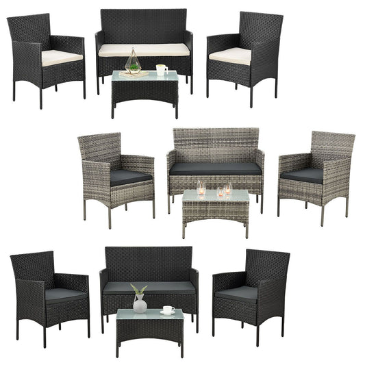 Polyrattan Gartenmöbel Lounge Set „Fort Myers“ – 4-teilig, Juskys®