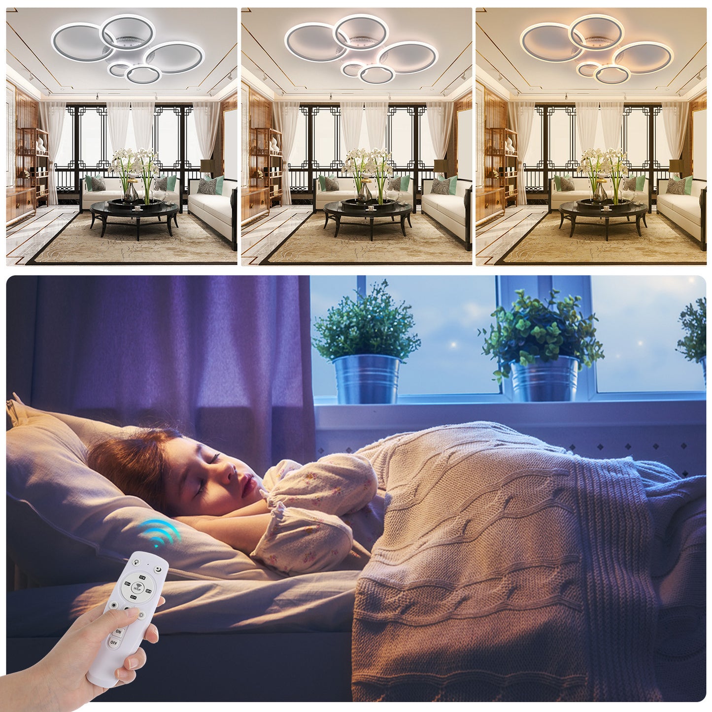 RGB LED Deckenleuchte mit Bluetooth Lautsprecher & Fernbedienung – Dimmbar, Farbwechsel, Musikfunktion