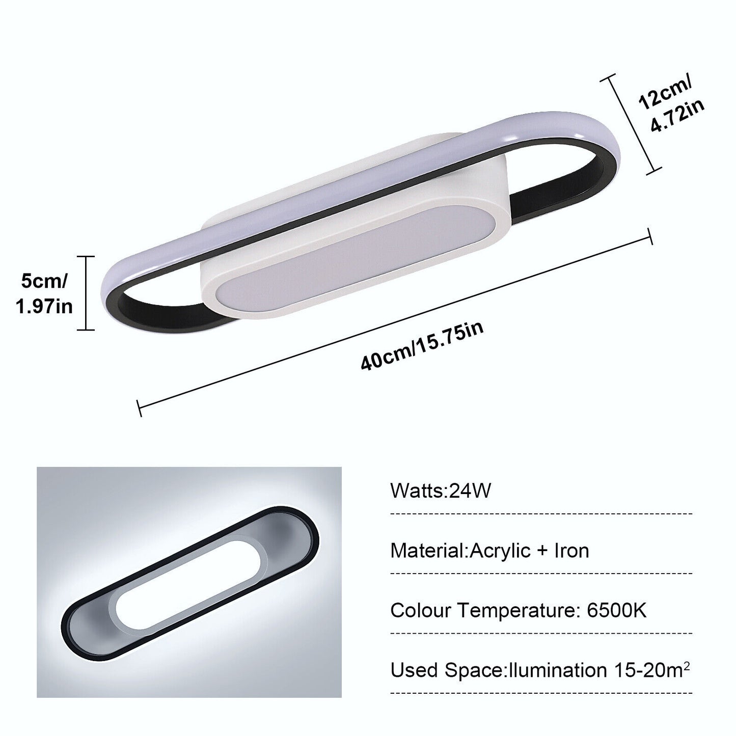 LED Deckenleuchte Panel – Moderne LED Lampe für Schlafzimmer, Wohnzimmer, Bad, Flur und Küche